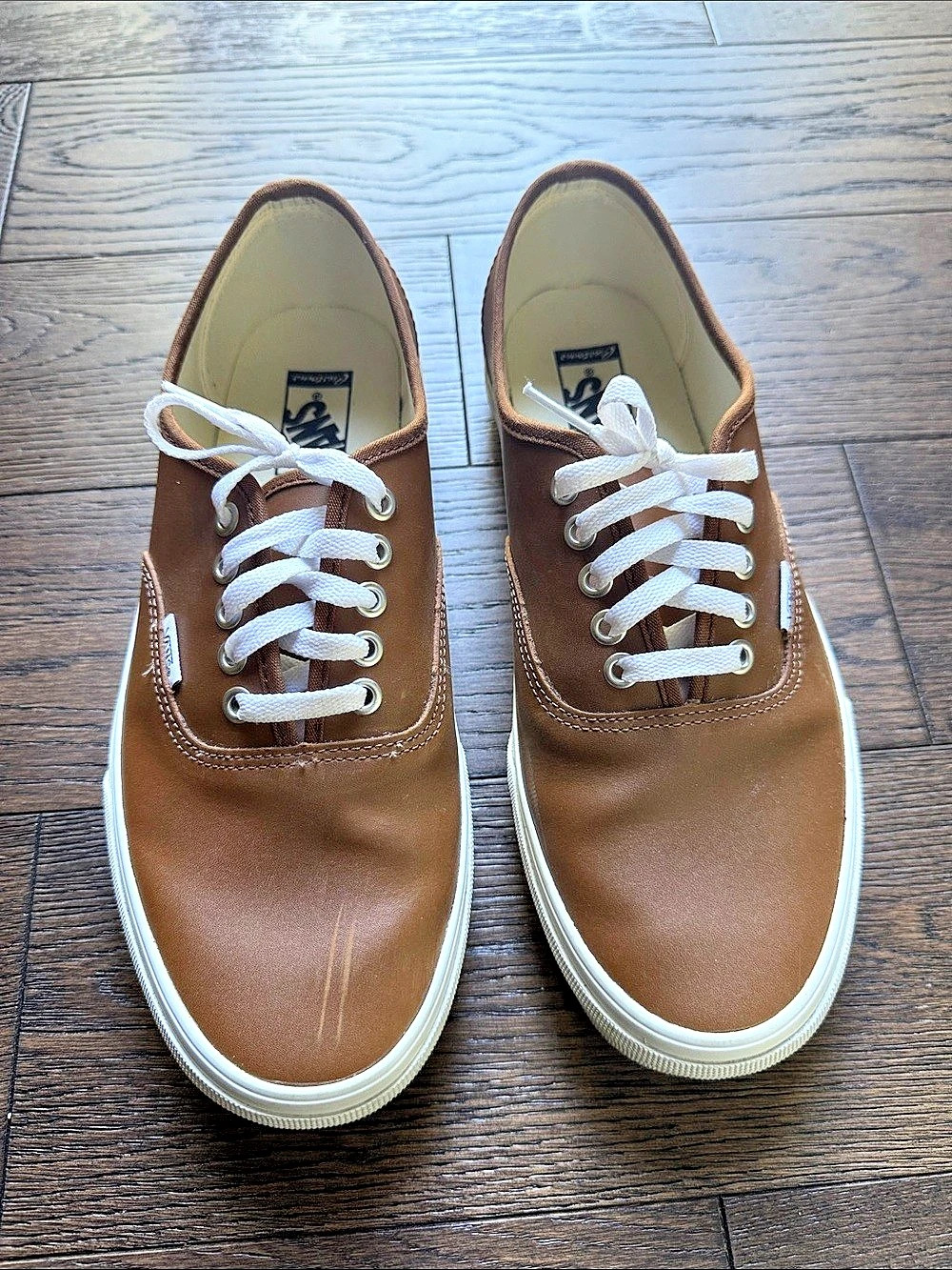 Vans Authentic Leather Brown & White Gum Sneakers
